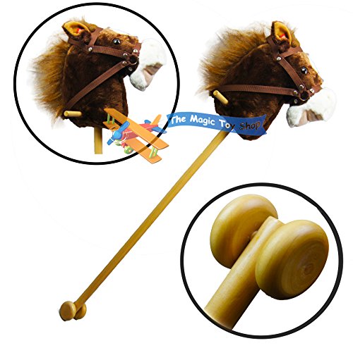 Brown Hobby Horse with Sound and Wheels by Cuddles Time.