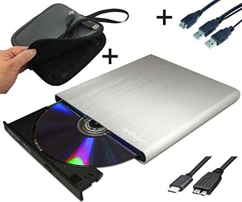 Archgon Style external Blu-ray writer (reader) USB 3.0 USB-C alu silver with neoprene pouch