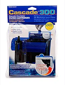 Penn Plax Cascade 300 GPH Hang On Aquarium Filter Cartridges with Activated Carbon, 3 Pack