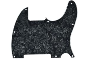 KAISH Teleplektrumskydd med 8 hål för teleplektrumskydd för Telecaster Esquire svart pärla