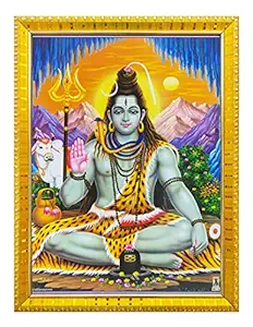 Koshtak Lord Shiva/Shiv/shankar/bholenath ji Photo Frame with Laminated Poster for puja Room Temple Worship/Wall Hanging/Gift/Home Decor (30 x 23 cm)