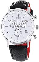 Detomaso Men's Quartz Watch MILANO Chronograph White/Black DT1052-E with Leather Strap