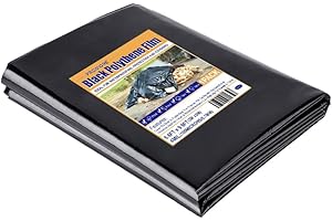 PROMORE Polyethylen Folie Schwarz 2 x 3M 0,1mm 100g/m² 100µm PE Hochbeetfolie Baufolie Abdeckfolie Gewächshausfolie Plastikfolie Reißfest Gartenfolie für Gartenarbeit Treibhaus Folientunnel