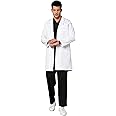 KNYA Men's Lab Coat | Poly Viscose Long Sleeves Medical Apron | 3 Pockets | Uniform for Doctors (M)