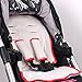 Minene Universal Reversible Pushchair Stroller Pram Buggy Liner with Straps Footmuff Cosytoes Car Seat(Grey Stripe with Red Trim)