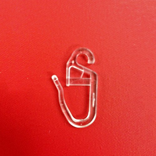 Easy-Shadow – 25 Stück Hochwertige Faltenlegehaken mit 4 mm Öse für Gardinenringe Gardinenhaken Überklipshaken 4mm für Gardinenstangen Stilgarnituren – glasklar / transparent