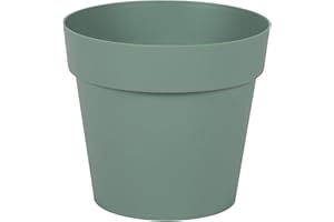 EDA - Pot de Fleur Rond Toscane Ø 15 cm - Volume 1,6 L - Ø 15,3 x H.13,7 cm - Vert Laurier