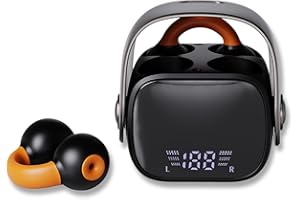 Micool OPEN EAR Headphones Bluetooth Wireless 5.3, Open Wireless Earbuds, Bone Conduction Headphones, Clip Headphones, Mini Earphones with LED Screen Headphones for Small Ears Earbuds for Running