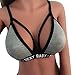 Produktbild BH damen Kolylong® Frauen Reizvoller V-Ausschnitt Gedruckt Unterwäsche Sport BH Dessous Bralette Cami Panzer Tank tops (L, Grau)