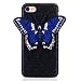 Produktbild iPhone 7 Hülle, Chreey Kreativ [Stickerei Schmetterling] Glitzer Pailletten Hardcase Schutzhülle Nationaler Stil Handyhülle [Schwarz]
