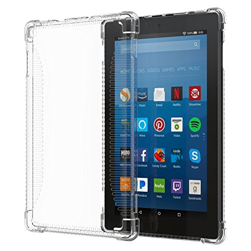 MoKo Hülle für All-New Amazon Fire HD 8 Tablet (7th Generation – 2017 Modell) - Ultra Slim Flexible TPU Kristall Klar Rückseite Schutzhülle Crystal Clear Case Durchsichtig Cover für das neue Fire HD 8, Transparent