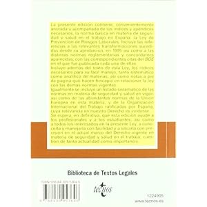 Ley de prevención de riesgos laborales / Act of prevention of occupational hazards