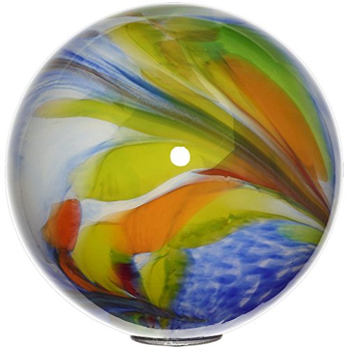 große Gartenkugel, Rosenkugel, Dekokugel „SPOT L“ blau mit Multicolor, Ø 18 cm, mundgeblasen und handgeformtes Glas Unikat (ART GLASS powered by CRISTALICA) - 2