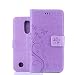 Produktbild LG K8 (2017) Hülle, LG K8 (2017) Schutzhülle, Alfort Carving Lederhülle PU Leder Tasche Case Cover für LG K8 (2017) 5.0" Smartphone (Helles Lila)