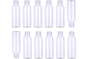 GYWHOOFT 12 Stück Reiseflaschen,Kosmetikflaschen, leere Plastikflaschen,Transparent mit Flip Cap, Reisen und Geschäftsreisen(100 ml)