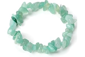 GENSMILE Grönt stenarmband kristallstenkedja naturlig stenkristall ädelstenpärlarmband för kvinnor, äkta stenar yoga handleds
