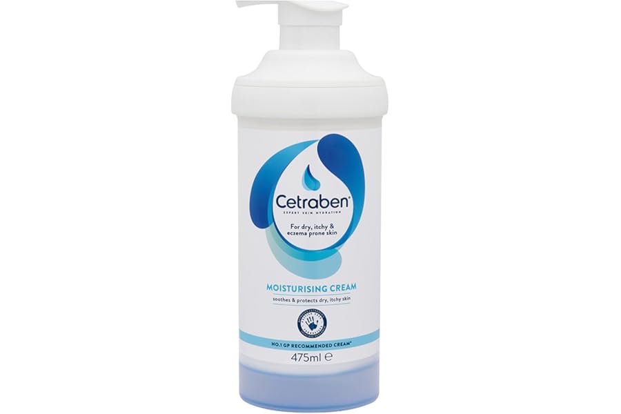 Cetraben Moisturising Cream, For Dry, Itchy, Sensitive & Eczema-Prone Skin, Soothe, Moisturise, Hydrate, & Protect, Dermatological Moisturiser,Daily Use on the Body, Fragrance Free, 1 x 475ml
