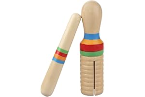 DILWE Wooden Guiro, Guiro Crow Sounder Toy Percussion Musical Instrument for Kids Children