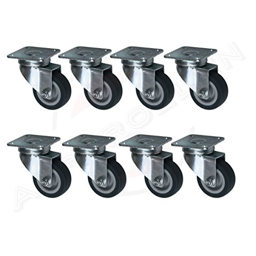8 Stück 50 mm Apparaterolle Transportrolle als Lenkrolle Möbelrolle