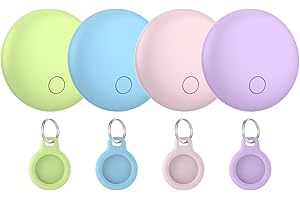 CASCHO Air Tracker Tag-4 Pack, Item Finder Works with Find My App (iOS Only), Luggage Tracker for bags, Keys, Wallets, Replaceable Batteries Last 1 Year, 100dB Loud Beep, Worldwide Tracking, IP67 Waterproof