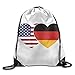 Produktbild Cupsbags Germany USA Flag Twin Heart Gym Drawstring Backpack Unisex Portable Sack Bags