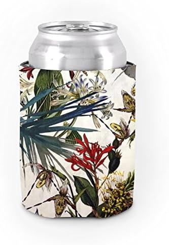 Antique Can Koozies Neoprene Insulated Beer Can Koozie Sleeve Covers Flower Garden Can Cooler Party Favor