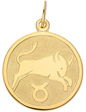 Gold 8 k ( 333 ) Sternzeichen Anhänger - Stier - Ø 20 mm