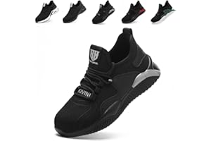 Nasogetch Safety Trainers Men Women Steel Cap Trainers Lightweight Safety Shoes Breathable Cushion Non Slip