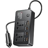 Coverzone VC07 200W Ara&ccedil; İ&ccedil;i İnvert&ouml;r 220V AC G&uuml;&ccedil; D&ouml;n&uuml;şt&uuml;r&uuml;c&uuml;, 2 AC Priz, 2 USB-A QC3.0, 2 USB-C PD Hızlı Şarj, 12V &Ccedil;akmak Gi