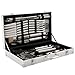 Produktbild CampFeuer Profi Grillbesteck Set im Koffer I Aluminium Grillkoffer mit Edelstahl Besteck I Grillset mit viel BBQ Accessories (24-teilig)