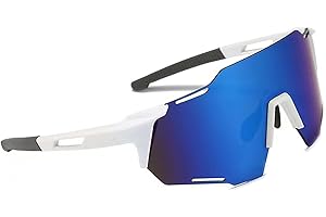 YQBFTC Occhiali da Sole Sportivi Polarizzati, Occhiali da Sole da Ciclismo,UV400 Occhiali da Ciclismo Antivento Uomo e Donna, Occhiali Veloci Uomo per Ciclismo,Motociclismo,Corsa,Sci,Alpinismo
