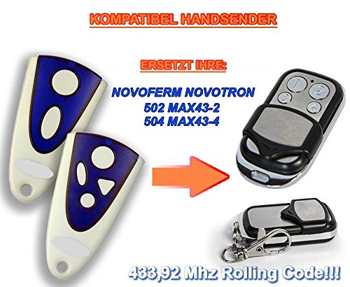 NOVOFERM NOVOTRON 502 MAX43-2, 504 MAX43-4 kompatibel handsender, 4-kanal ersatz sender, 433.92Mhz rolling code. Top Qualität ersatzgerät!!!