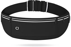 Lrikas Laufgürtel für Handy, Wasserdicht Lauftasche für Damen und Herren, Läufer-Hüfttasche mit 3 Taschen, Nicht Verschieben Handytasche Joggen zum Radfahren, Fitness, Spazierengehen (Schwarz)