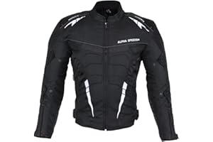 EURO STARS Motorradjacke Herren Textil Jacke mit Protektoren, Wasserabweisend, Winddicht, Biker Custom, Touring, Quad, Sport und Freizeit Jacke Schwarz