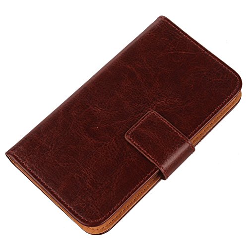 PREVOA        Flip PU Funda Cover Case Protictive Carcasa para Oukitel U15 Pro - 5 5-pulgadas -Bildschirm 4G-Smartphone -  Marron - 