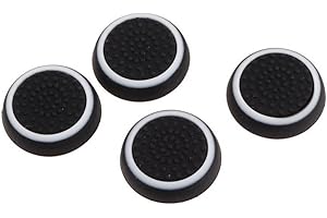 HSL Silicone Thumbsticks Joystick Caps Cover for PS3/PS4/XBOX ONE/XBOX 360 Wireless Controllers 2 Pair/White and Black