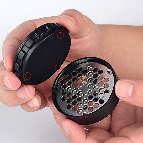 lincig Grinder Luxe Mahlwerken # 1 Pflanze trocknet Salzmühle Extra scharfe Klinge, 2,5 Zoll Design-patentierte Aluminium DIY anpassen Crusher schwarz - 6