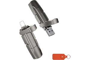 MOVE SPEED 256 GB Solid State Flash Drive 1000 MB/s Ultimate High Speed USB 3.2 Typ C USB Dual Interface USB Drive Gen 2 Metall Thumb Drive mit Schlüsselanhänger Ledertasche