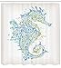 Produktbild BUZRL Nature Shower Curtain, Fantasy Pond with Water Lilies Floating Romantic Lotus Fairy Tale Digital Art, Fabric Bathroom Decor Set with Hooks, 60W X 72L Inche, Aqua Pink Green