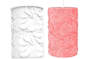 JINSBON Moldes de silicona 3D para velas, moldes para velas de rosas grandes, molde de silicona para velas de Navidad, fabricación de jabón y hornear (patrón de molino de viento)