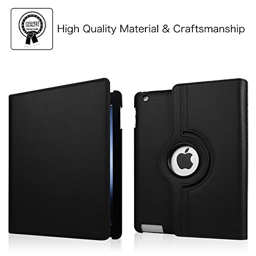 Fintie iPad 2/iPad 3/iPad 4 Hülle – 360 Grad rotierende Schutzhülle mit Standfunktion Smart Cover Case Tasche Etui mit Auto Schlaf / Wach Funktion für Apple iPad 2,iPad 3 & iPad 4th Generation mit Retina Display – Schwarz - 2