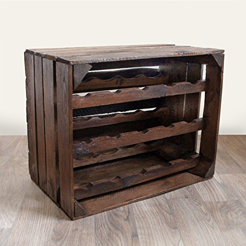 Handmade Apple Crate Wine Rack; 15 Bottle Capacity