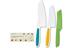 LVZONGXIN Kindermesser,BPA -Free,3-teiliges Kinder Sicherheit Kochmesser Küchenmesser Set zum Schneiden Kochen von Obst oder Gemüse Geschenke für Kleinkinder Weinachten Geburtstag Messer