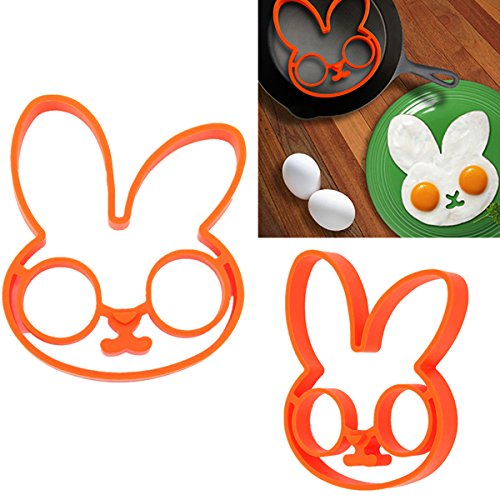 [Free Shipping] Silicone Rabbit Shape Egg Ring Cooking Mould Breakfast Pancake Mould // Anillo de huevo de silicona forma del...