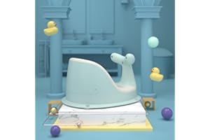 MCHERRY Whale Shape Bath Shower Chair with 4 Secure Suction Cups - Baby Bath Seat for 6-36 Months, No Dirt Hided (Green)
