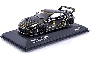 Solido- Nissan GTR-R (R35) Aucun Voiture Miniature de Collection, 4311201, Black, 1/43ème