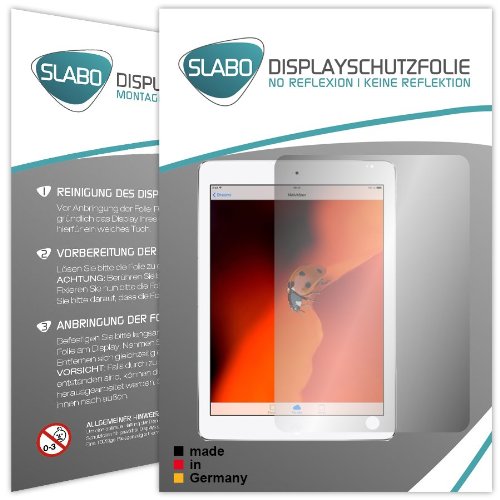 2 x Slabo Displayschutzfolie iPad Air 2 / iPad Air Displayschutz Schutzfolie Folie "No Reflexion|Keine Reflektion" MATT-Entspiegelnd MADE IN GERMANY