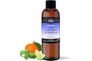 Essican Purelife Lime, Basil & Mandarine Fragrance Oil for Candle Making Scents 100ml, Scented Oils for Humidifier - Long Lasting Aroma Candle Scents Wax Melt Fragrance Oils for Soap Making