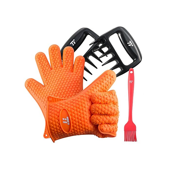 Bbq Meat Claws Taotronics Fleisch Krallen Silikon Bbq Handschuhe Und Bbq Pinsel Perfekt Fr Shreddern Von Geruchertem Fleisch Zupfbraten Hitzefest Splmaschinenfest Fda Zugelassen