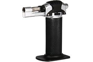 ONE BEST DEAL Refillable Butane Gas Micro Blow Torch Jet Lighter Chefs Cooks Gas Safety Lock Burner Adjustable Flame Lighter for Cooking & Baking Kitchen, BBQ, Hookah, Welding, Soldering & Brazing